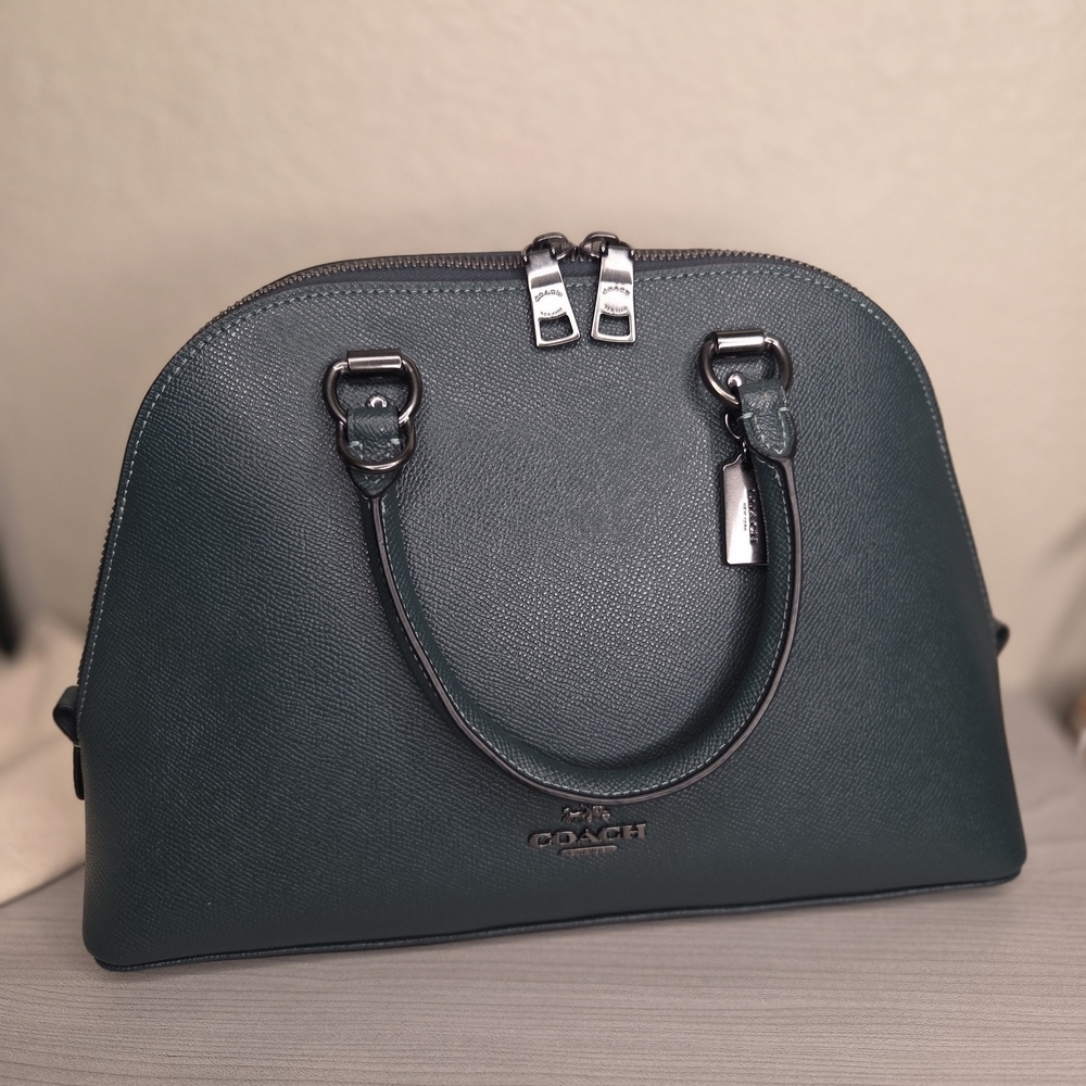 Coach Sierra Forest Green 2021 Leather Bag Set Gunmetal Hardware. Wallet NWT - Picture 13 of 13